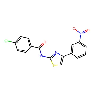 4-chloro-N-[4-(3-nitrophenyl)-1,3-thiazol-2-yl]benzamide structure