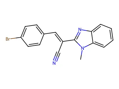 (E)-3-(4-bromophenyl)-2-(1-methyl-1H-benzo[d]imidazol-2-yl)acrylonitrile structure
