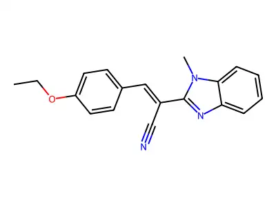(E)-3-(4-ethoxyphenyl)-2-(1-methyl-1H-benzo[d]imidazol-2-yl)acrylonitrile structure