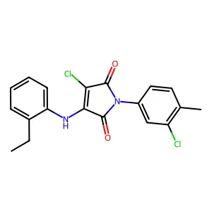 3-Chloro-1-(3-chloro-4-methylphenyl)-4-(2-ethylanilino)pyrrole-2,5-dione structure