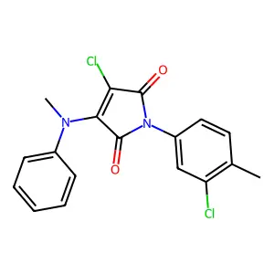 3-chloro-1-(3-chloro-4-methylphenyl)-4-(N-methylanilino)pyrrole-2,5-dione structure