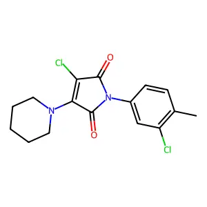3-Chloro-1-(3-chloro-4-methylphenyl)-4-piperidin-1-ylpyrrole-2,5-dione structure