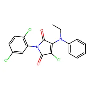 3-chloro-1-(2,5-dichlorophenyl)-4-(N-ethylanilino)pyrrole-2,5-dione structure
