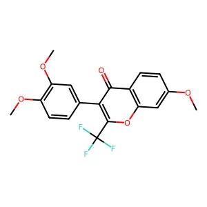 3-(3,4-dimethoxyphenyl)-7-methoxy-2-(trifluoromethyl)-4H-chromen-4-one structure