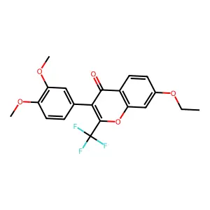 3-(3,4-dimethoxyphenyl)-7-ethoxy-2-(trifluoromethyl)-4H-chromen-4-one structure
