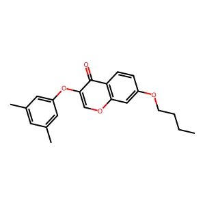 7-Butoxy-3-(3,5-dimethylphenoxy)chromen-4-one structure