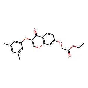 Ethyl 2-[3-(3,5-dimethylphenoxy)-4-oxochromen-7-yl]oxyacetate structure