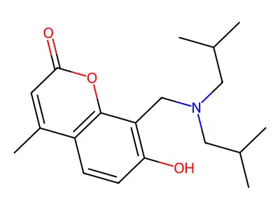 8-{[bis(2-methylpropyl)amino]methyl}-7-hydroxy-4-methyl-2H-chromen-2-one structure