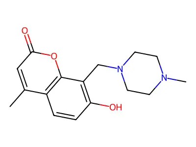 7-hydroxy-4-methyl-8-[(4-methylpiperazin-1-yl)methyl]-2H-chromen-2-one structure