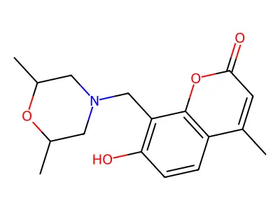 8-[(2,6-Dimethylmorpholin-4-yl)methyl]-7-hydroxy-4-methylchromen-2-one structure
