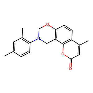 9-(2,4-Dimethylphenyl)-4-methyl-8,10-dihydropyrano[2,3-f][1,3]benzoxazin-2-one structure