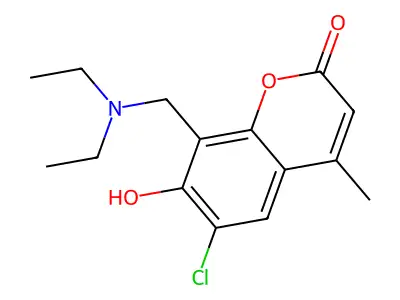 6-chloro-8-[(diethylamino)methyl]-7-hydroxy-4-methyl-2H-chromen-2-one structure