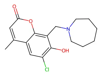 8-(azepan-1-ylmethyl)-6-chloro-7-hydroxy-4-methyl-2H-chromen-2-one structure