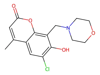 6-Chloro-7-hydroxy-4-methyl-8-(morpholin-4-ylmethyl)chromen-2-one structure