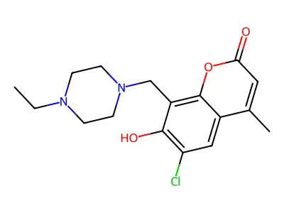 6-Chloro-8-[(4-ethylpiperazin-1-yl)methyl]-7-hydroxy-4-methylchromen-2-one structure