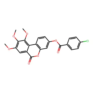 8,9,10-trimethoxy-6-oxo-6H-benzo[c]chromen-3-yl 4-chlorobenzoate structure