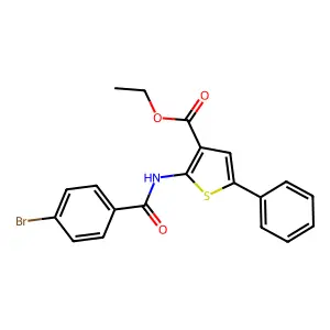 Ethyl 2-[(4-bromobenzoyl)amino]-5-phenylthiophene-3-carboxylate structure
