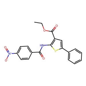 Ethyl 2-(4-nitrobenzamido)-5-phenylthiophene-3-carboxylate structure