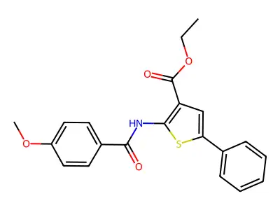 Ethyl 2-[(4-methoxybenzoyl)amino]-5-phenylthiophene-3-carboxylate structure