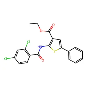 Ethyl 2-(2,4-dichlorobenzamido)-5-phenylthiophene-3-carboxylate structure