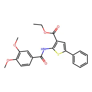 Ethyl 2-[(3,4-dimethoxybenzoyl)amino]-5-phenylthiophene-3-carboxylate structure