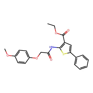 Ethyl 2-{[(4-methoxyphenoxy)acetyl]amino}-5-phenylthiophene-3-carboxylate structure