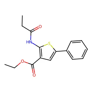 Ethyl 5-phenyl-2-(propanoylamino)thiophene-3-carboxylate structure