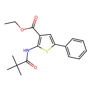 Ethyl 2-[(2,2-dimethylpropanoyl)amino]-5-phenylthiophene-3-carboxylate structure