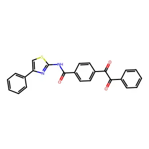 4-[oxo(phenyl)acetyl]-N-[(2E)-4-phenyl-1,3-thiazol-2(3H)-ylidene]benzamide structure