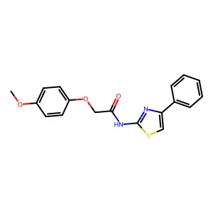 2-(4-methoxyphenoxy)-N-(4-phenyl-1,3-thiazol-2-yl)acetamide structure