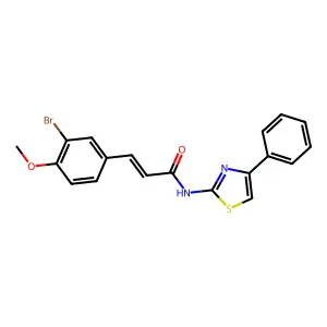 (E)-3-(3-bromo-4-methoxyphenyl)-N-(4-phenyl-1,3-thiazol-2-yl)prop-2-enamide structure