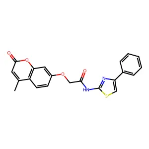 2-[(4-methyl-2-oxo-2H-chromen-7-yl)oxy]-N-(4-phenyl-1,3-thiazol-2-yl)acetamide structure