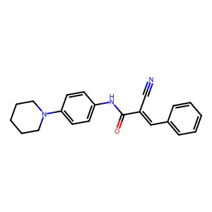 2-cyano-3-phenyl-N-[4-(piperidin-1-yl)phenyl]prop-2-enamide structure