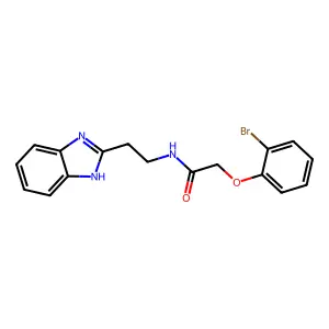 N-[2-(1H-benzimidazol-2-yl)ethyl]-2-(2-bromophenoxy)acetamide structure