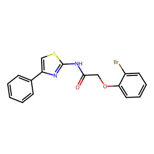 2-(2-bromophenoxy)-N-[(2Z)-4-phenyl-1,3-thiazol-2(3H)-ylidene]acetamide structure