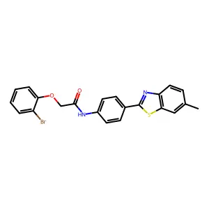 2-(2-bromophenoxy)-N-[4-(6-methyl-1,3-benzothiazol-2-yl)phenyl]acetamide structure