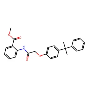 Methyl 2-[[2-[4-(2-phenylpropan-2-yl)phenoxy]acetyl]amino]benzoate structure