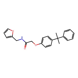 N-(furan-2-ylmethyl)-2-(4-(2-phenylpropan-2-yl)phenoxy)acetamide structure