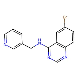 6-bromo-N-(pyridin-3-ylmethyl)quinazolin-4-amine structure