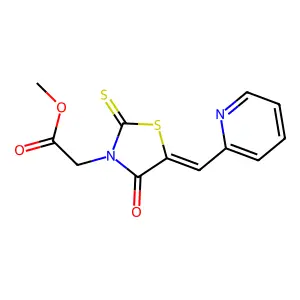 Methyl 2-[4-oxo-5-(2-pyridylmethylene)-2-thioxo-1,3-thiazolidin-3-yl]acetate structure