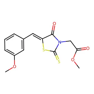 methyl [(5E)-5-(3-methoxybenzylidene)-4-oxo-2-thioxo-1,3-thiazolidin-3-yl]acetate structure