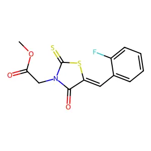 methyl [(5E)-5-(2-fluorobenzylidene)-4-oxo-2-thioxo-1,3-thiazolidin-3-yl]acetate structure