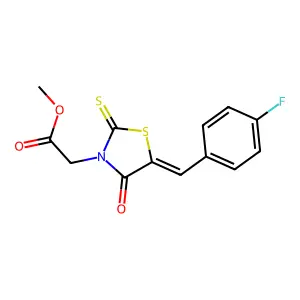 methyl [(5E)-5-(4-fluorobenzylidene)-4-oxo-2-thioxo-1,3-thiazolidin-3-yl]acetate structure