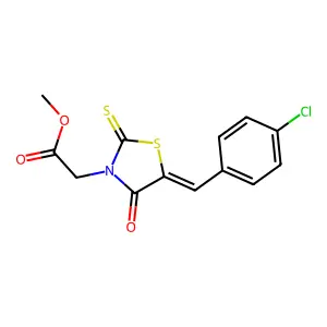 methyl [(5E)-5-(4-chlorobenzylidene)-4-oxo-2-thioxo-1,3-thiazolidin-3-yl]acetate structure