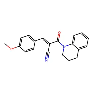 (E)-3-(4-methoxyphenyl)-2-(1,2,3,4-tetrahydroquinoline-1-carbonyl)acrylonitrile structure