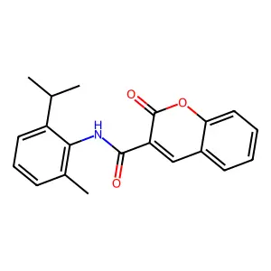 N-[2-methyl-6-(propan-2-yl)phenyl]-2-oxo-2H-chromene-3-carboxamide structure