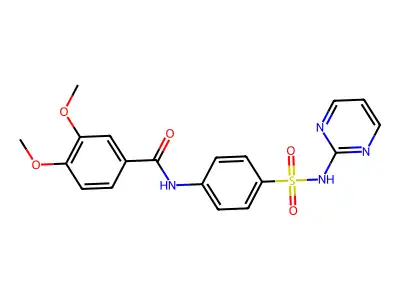 3,4-dimethoxy-N-[4-(pyrimidin-2-ylsulfamoyl)phenyl]benzamide structure