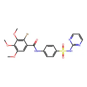 2-bromo-3,4,5-trimethoxy-N-[4-(pyrimidin-2-ylsulfamoyl)phenyl]benzamide structure