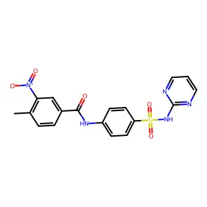 4-methyl-3-nitro-N-[4-(pyrimidin-2-ylsulfamoyl)phenyl]benzamide structure