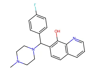 7-((4-Fluorophenyl)(4-methylpiperazin-1-yl)methyl)quinolin-8-ol structure